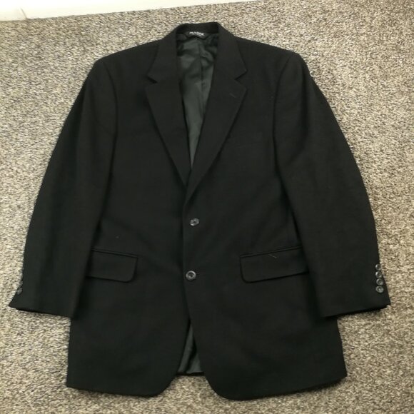 Jos A Bank Cashmere Sport Coat 40R Black Blazer Jacket - Picture 1 of 11